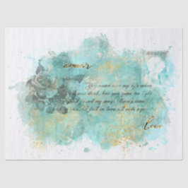 Seda Lenço de papel da carta de amor do vintage