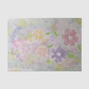Seda Lenço de papel da flor da aguarela