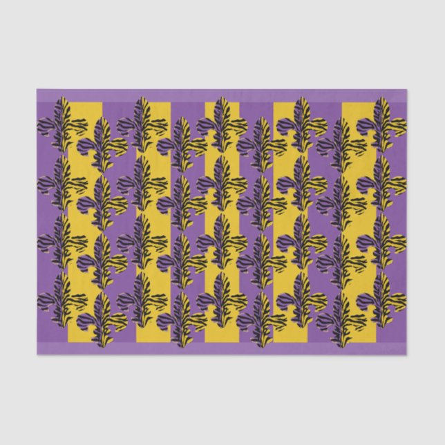 Seda Lenço de papel da flor de lis do tigre (Frente )