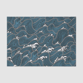 Seda Lenço de papel da ONDA do JAPONÊS