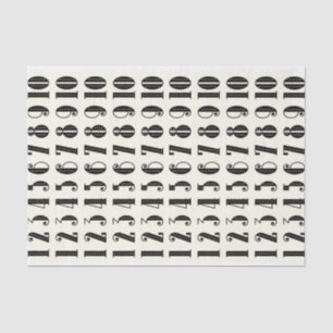 Seda Lenço de papel da tipografia dos números