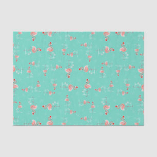 Seda Lenço de papel da torção do flamingo do Natal