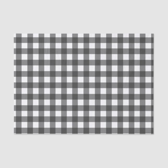 Seda Lenço de papel da verificação da xadrez do búfalo (Frente )