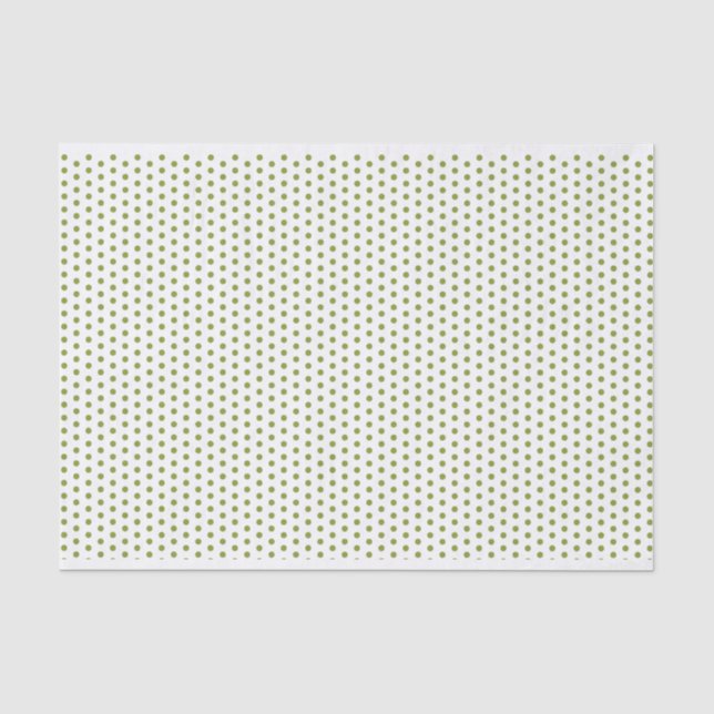 Seda Lenço de papel das bolinhas da verde azeitona (Frente )