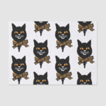 Lenço de papel do CAT PRETO da ARTE NOUVEAU