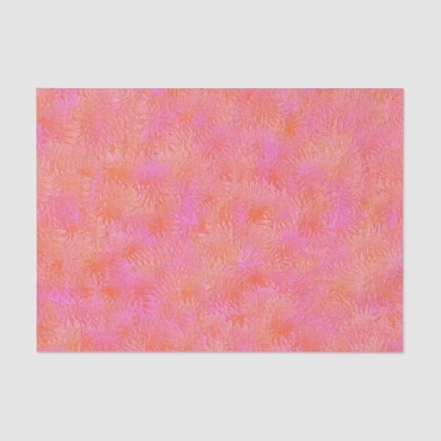 Seda Lenço de papel do design da pena do rosa quente e (Frente )