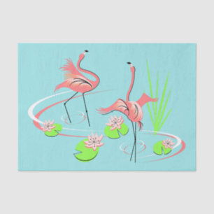 Seda Lenço de papel do duo 2 do fandango do flamingo