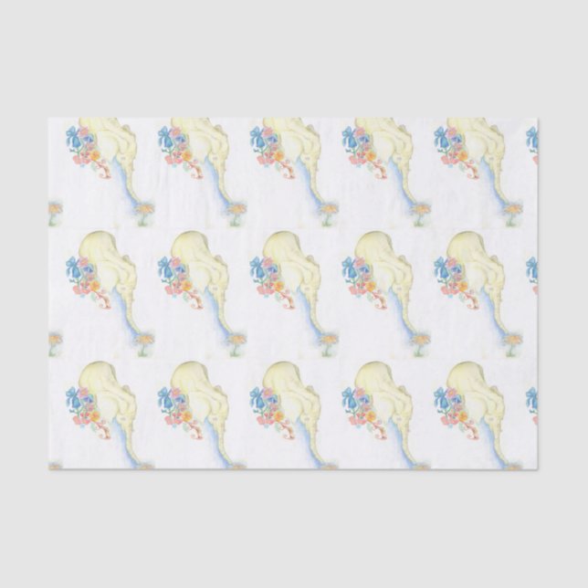 Seda lenço de papel do elefante do bebê (Frente )