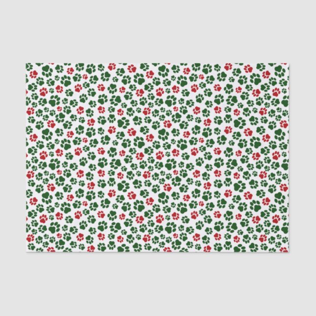 Seda Lenço de papel do impressão da pata do Natal (Frente )