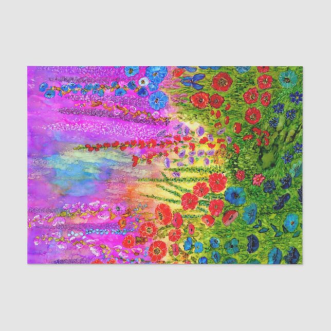 Seda Lenço de papel do jardim da casa de campo (Frente )