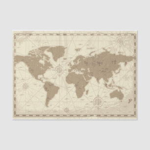 Seda Lenço de papel do mapa do viagem