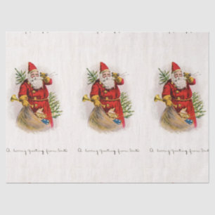 SEDA LENÇO DE PAPEL DO PAPAI NOEL DO VINTAGE