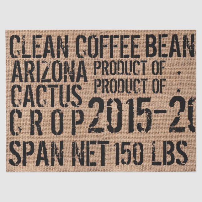 Seda Lenço de papel do saco de feijão do café - (Frente )