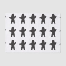 Lenço de papel do urso preto