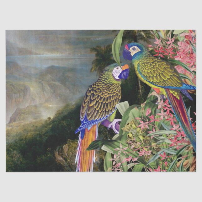 Seda Lenço de papel dos animais da floresta tropical do (Frente )