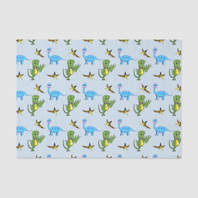 Seda Lenço de papel dos dinossauros (Frente )