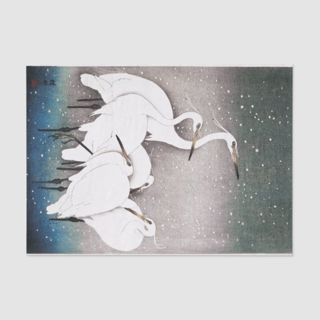 Seda Lenço de papel dos GUINDASTES (Frente )