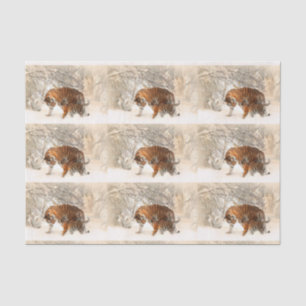 Seda Lenço de papel dos tigres do inverno