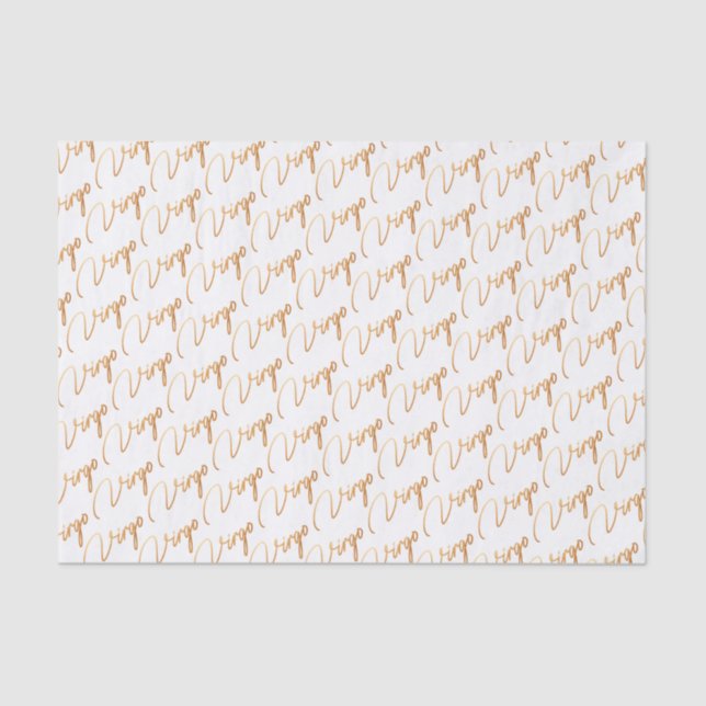 Seda Lenço de papel Dourado do roteiro do "Virgo" do (Frente )