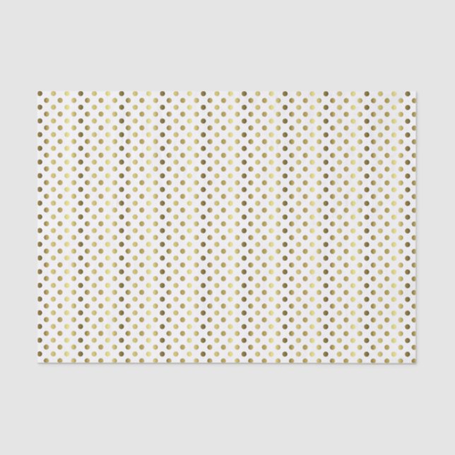 Seda Lenço de papel dourado pequeno das bolinhas (Frente )