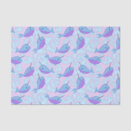 Seda Lenço de papel feliz do teste padrão de Narwhal