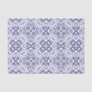 Seda Lenço de papel floral branco do laço do azul de