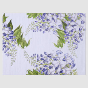 Seda Lenço de papel floral da flor azul botânica das