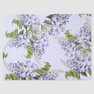 Seda Lenço de papel floral da flor azul botânica das