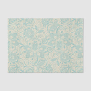 Seda Lenço de papel floral do laço do Aqua da cerceta