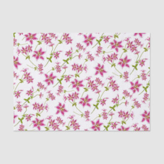 Seda Lenço de papel floral do lírio cor-de-rosa do
