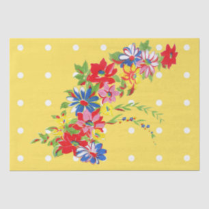 Seda Lenço de papel floral do vintage