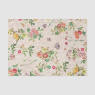 Seda Lenço de papel floral do vintage
