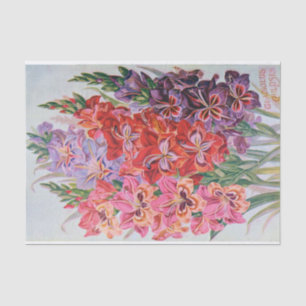 Seda Lenço de papel floral do vintage da cor do tipo d