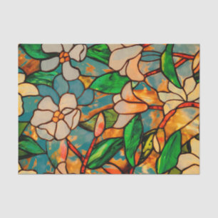 Seda Lenço de papel floral do vitral de Nouveau da art