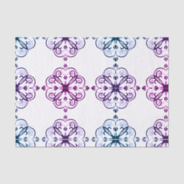 Seda Lenço de papel floral elegante retro