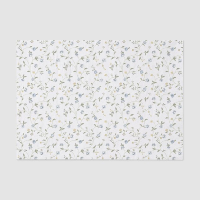 Seda Lenço de papel floral pintado à mão (Frente )