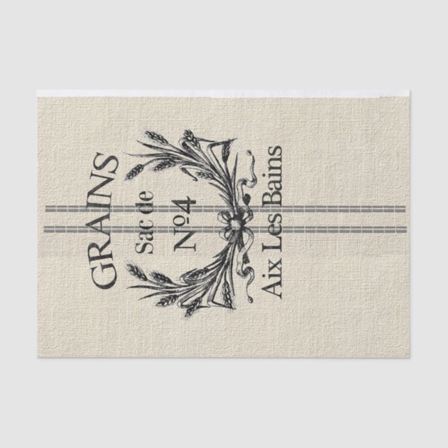 Seda Lenço de papel francês do saco da grão (Frente )