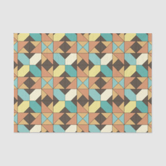 Seda Lenço de papel geométrico acolchoado do teste