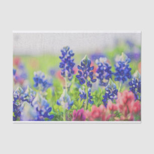 Seda Lenço de papel impressionista do Bluebonnet