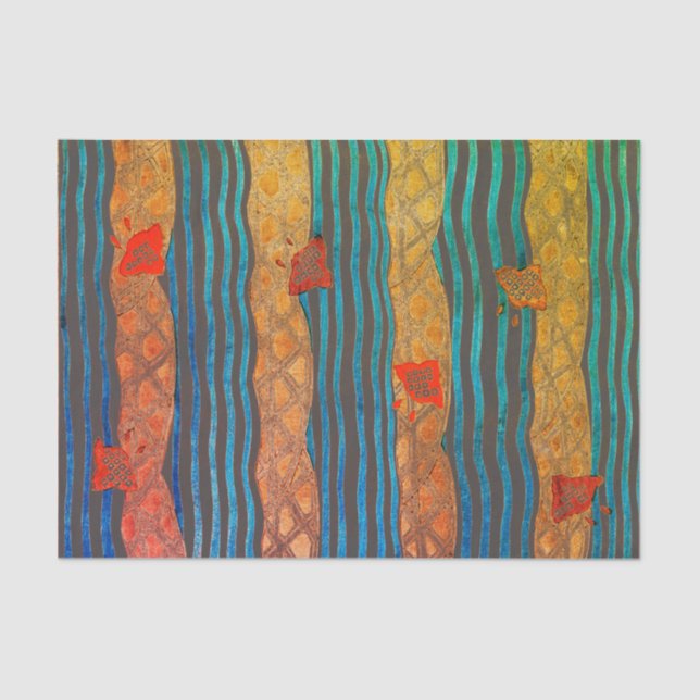 Seda Lenço de papel JAPONÊS do IMPRESSÃO de SEKAI (Frente )