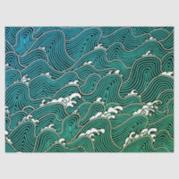 Lenço de papel JAPONÊS do TESTE PADRÃO de ONDA