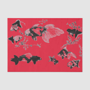 Seda Lenço de papel JAPONÊS VERMELHO CUSTOMIZÁVEL do