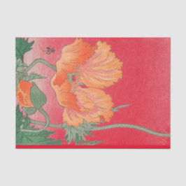 Seda Lenço de papel JAPONÊS VERMELHO do IMPRESSÃO da