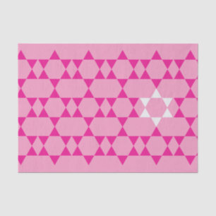 Seda Lenço de papel judaico cor-de-rosa da estrela