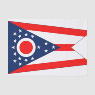 Seda Lenço de papel patriótico com bandeira Ohio