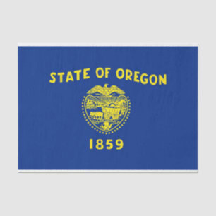Seda Lenço de papel patriótico com bandeira Oregon, E