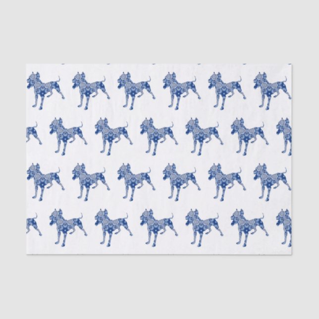 Seda Lenço de papel pipe% azul do no. 1% do cão de (Frente )