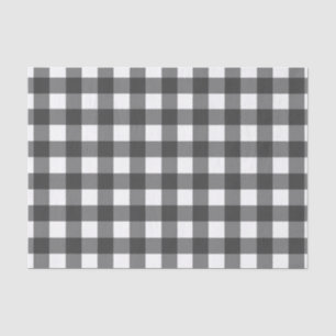 Seda Lenço de papel preto e branco da xadrez da
