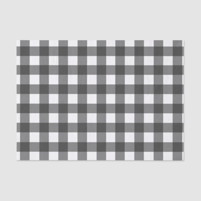 Seda Lenço de papel preto e branco da xadrez da (Frente )