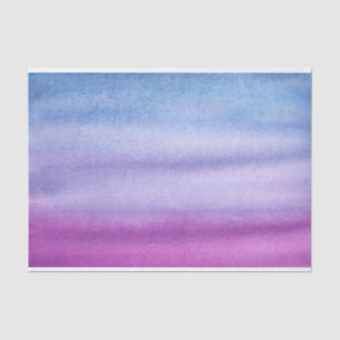Seda Lenço de papel roxo da aguarela de Ombre/azul